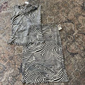 Y2K vintage NWT zebra swirl blouse and skirt